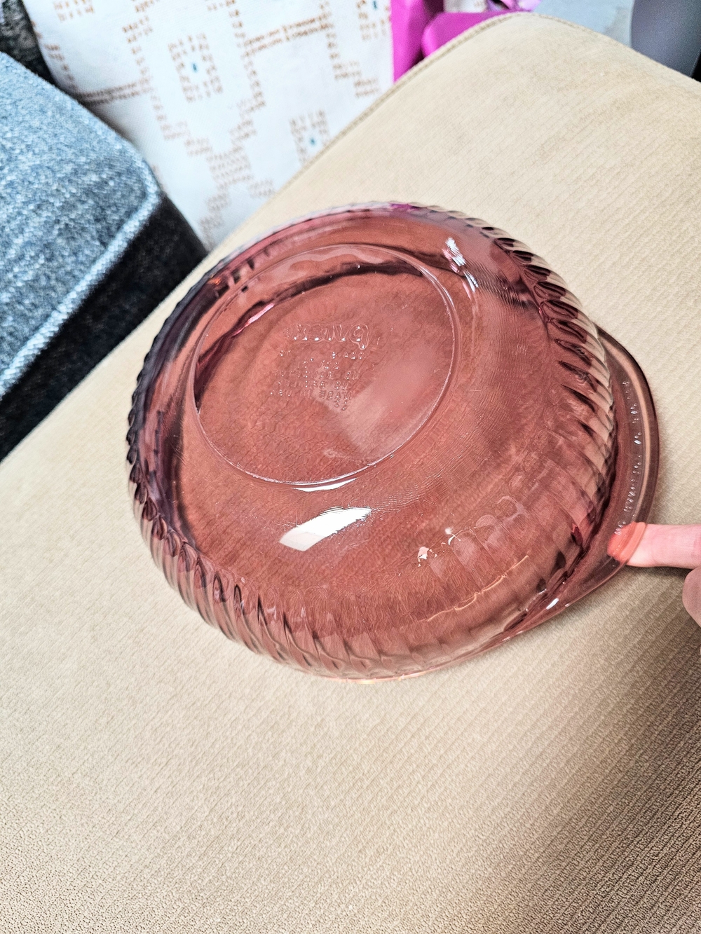 Pyrex Cranberry Colored Dish - Picture 4 of 4